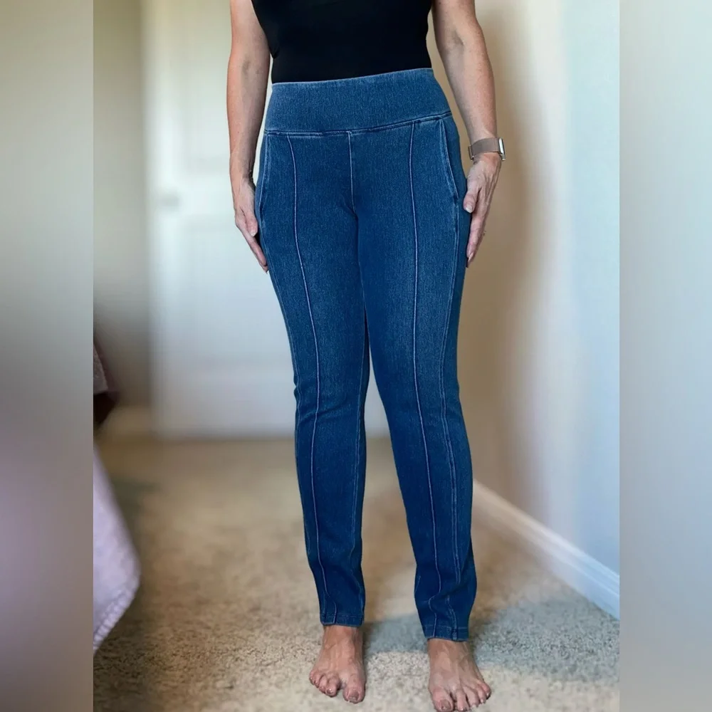 Women with Control Blue Skinny Jeans - Picture 2 of 13